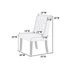 Chaises de salle à manger modernes à oreilles - Ensemble de 2 - Dossier capitonné en cuir - Assise rembourrée en mousse - Pieds en bois massif