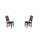 Faux Leather Ladder Back Side Chairs and Solid Wood Set of 2 - 23” L x 20” W x 40” H