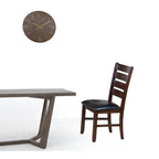 Chaises de salle à manger à dossier échelle en similicuir - Lot de 2 - Structure en bois massif - 58,5 cm (L) x 51 cm (l) x 101,5 cm (H) - Marron/Noir/Espresso