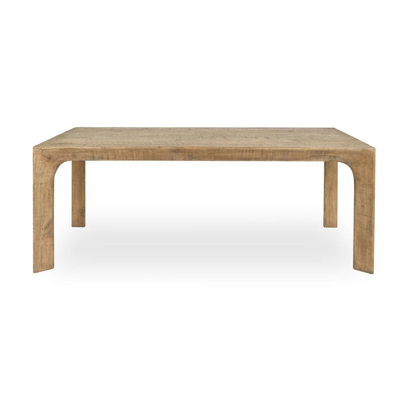 Table de salle à manger en pin recyclé de 78 pouces - Finition naturelle - Style rustique à lattes - Finition à la main - Écologique