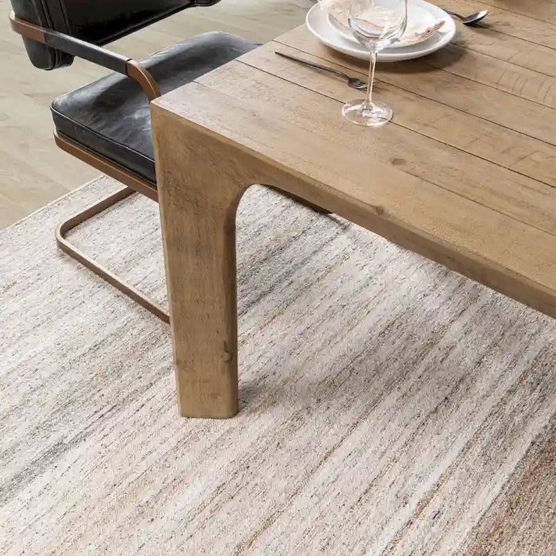 Table de salle à manger en pin recyclé de 78 pouces - Finition naturelle - Style rustique à lattes - Finition à la main - Écologique