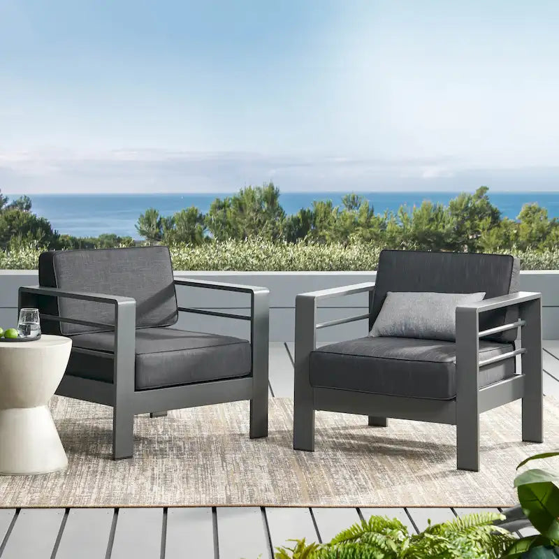Fauteuils de jardin Cape Coral avec coussins Sunbrella en option (lot de 2) par Christopher Knight Home