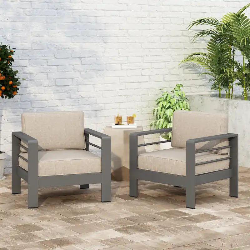 Fauteuils de jardin Cape Coral avec coussins Sunbrella en option (lot de 2) par Christopher Knight Home