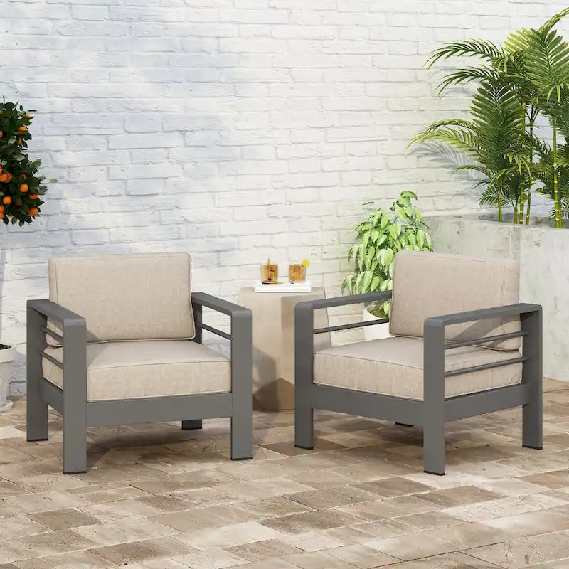 Fauteuils de jardin Cape Coral avec coussins Sunbrella en option (lot de 2) par Christopher Knight Home