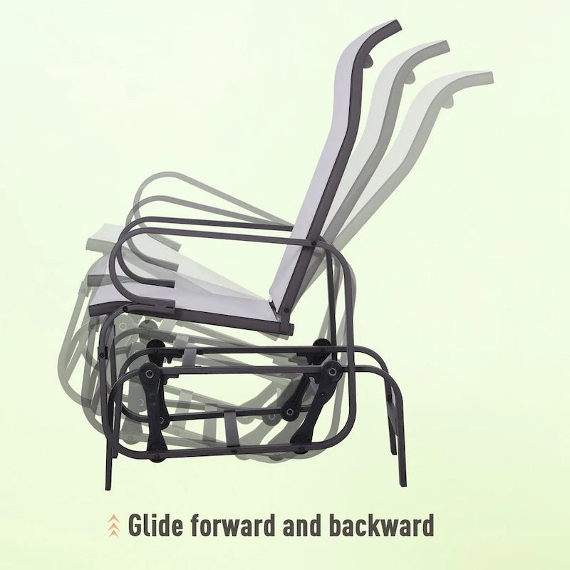 Balancelle à bascule Outsunny pour terrasse, avec assise en maille respirante et accoudoirs lisses, idéale pour le jardin, la cour ou la pelouse.