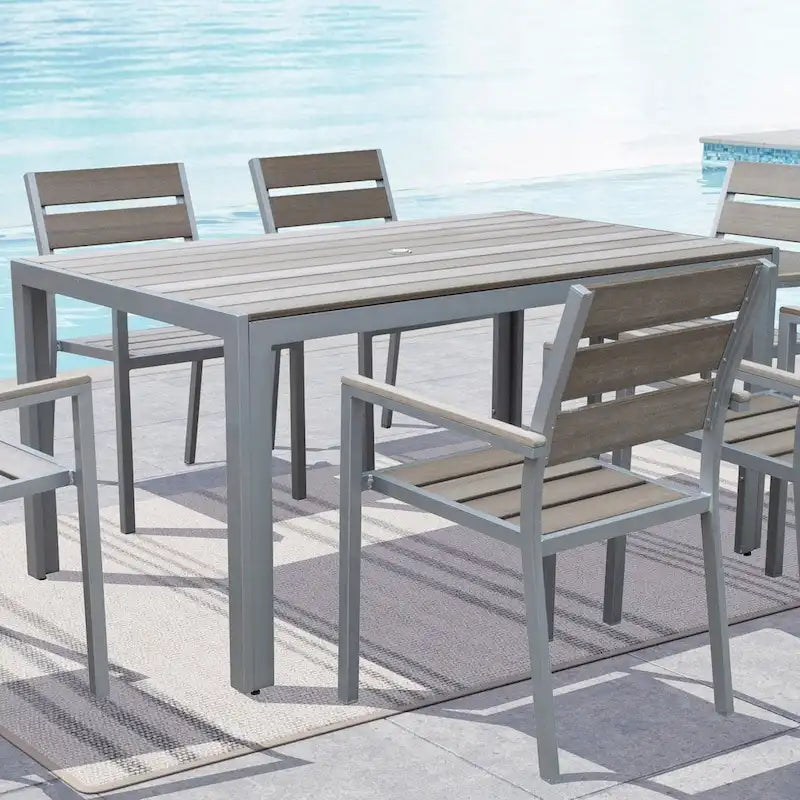 Tumaco Sun-bleached Grey Outdoor Dining Table by Havenside Home