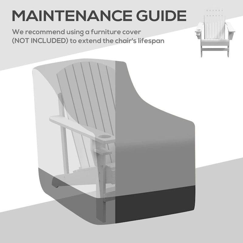 Fauteuil Adirondack en bois Outsunny, chaise de jardin avec porte-gobelet, mobilier résistant aux intempéries, style lounge classique