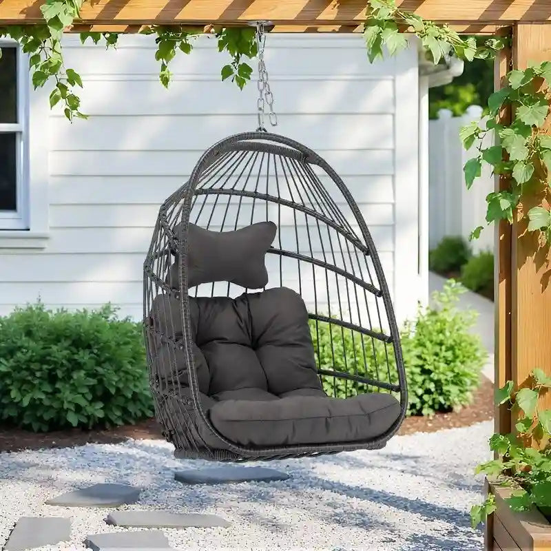 FINCATI Outdoor Royal Egg Chair Without Stand, 350 lbs Indoor Comfy Hanging Egg Chair Without Stand, Egg Swing Without Stand