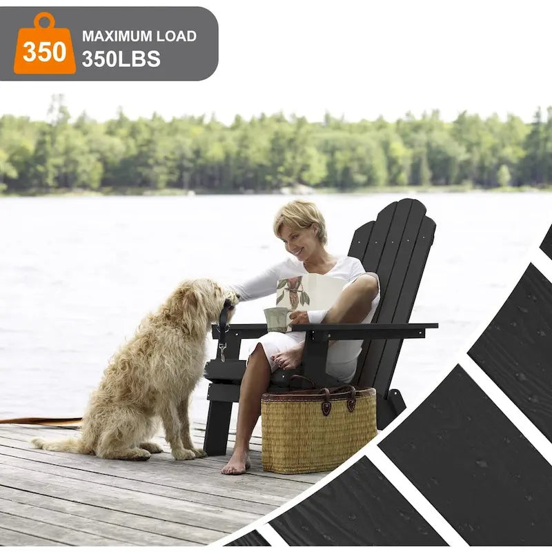 Ensemble de 4 chaises Adirondack pliantes d'extérieur WINSOON HIPS, résistantes aux intempéries