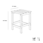 Ensemble de 3 chaises longues d'extérieur en PEHD - Chaises de piscine inclinables avec table d'appoint - Résistant aux intempéries - Capacité de charge : 227 kg