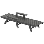 Ensemble de 3 chaises longues d'extérieur en PEHD - Chaises de piscine inclinables avec table d'appoint - Résistant aux intempéries - Capacité de charge : 227 kg