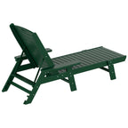 Ensemble de 3 chaises longues d'extérieur en PEHD - Chaises de piscine inclinables avec table d'appoint - Résistant aux intempéries - Capacité de charge : 227 kg