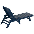 Ensemble de 3 chaises longues d'extérieur en PEHD - Chaises de piscine inclinables avec table d'appoint - Résistant aux intempéries - Capacité de charge : 227 kg