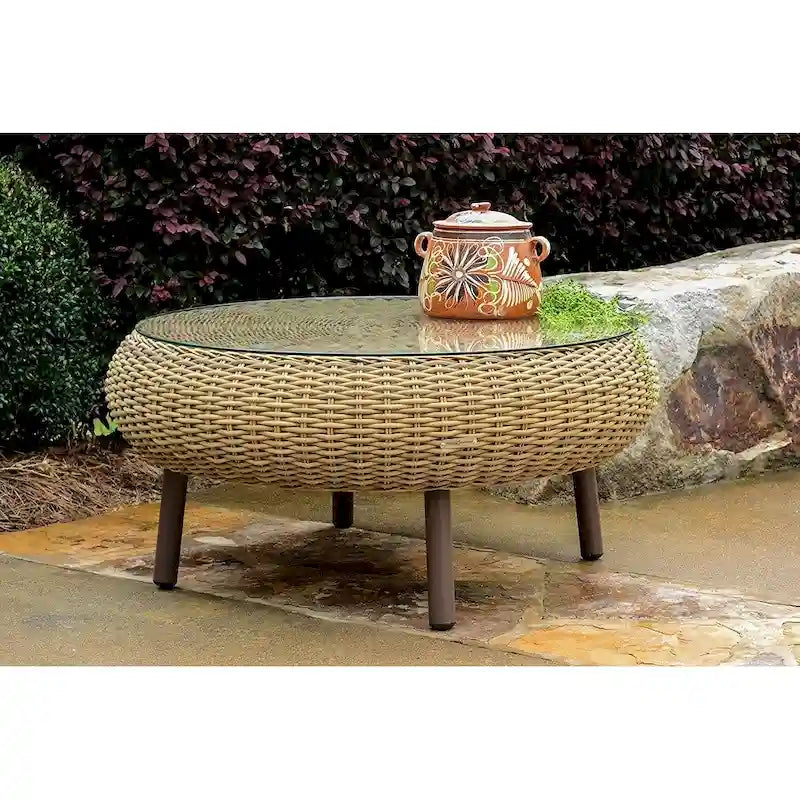 Tortuga Round Outdoor Wicker Coffee Table