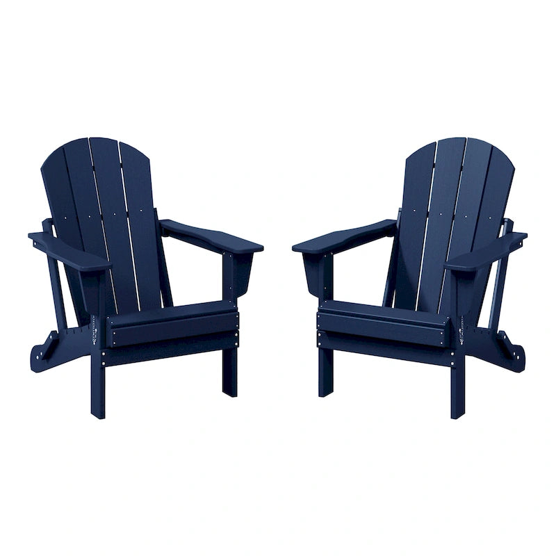 Chaises Adirondack pliantes d'extérieur Polytrends Laguna résistantes aux intempéries (lot de 2)