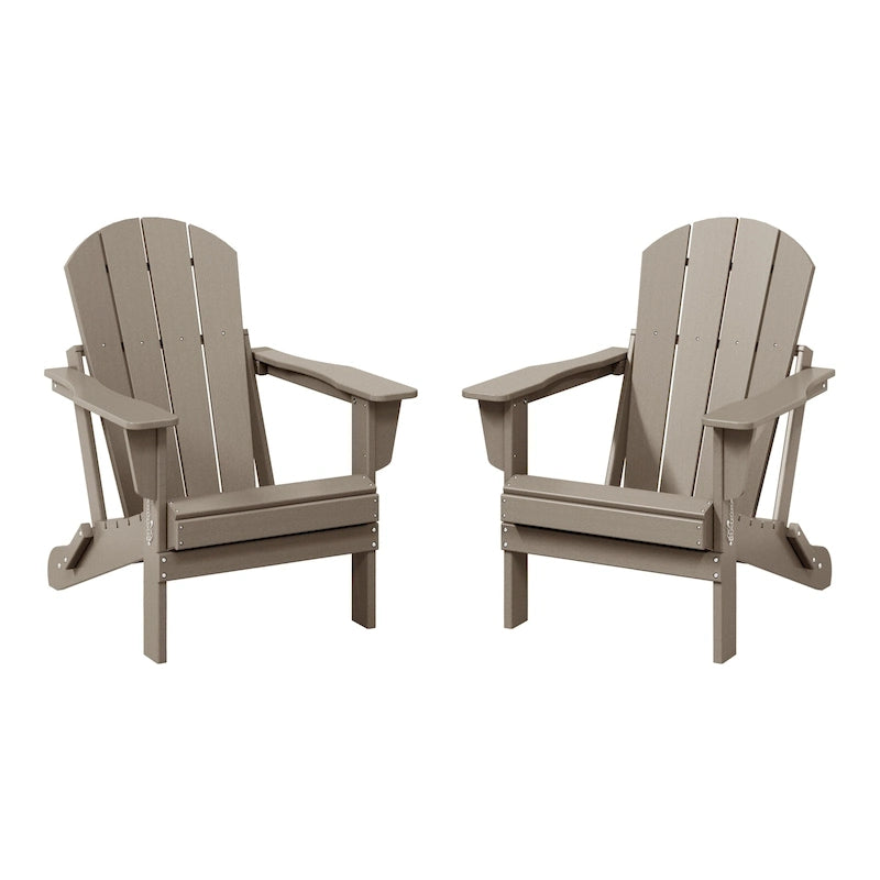 Chaises Adirondack pliantes d'extérieur Polytrends Laguna résistantes aux intempéries (lot de 2)