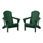 Ensemble de 2 chaises Adirondack pliantes résistantes aux intempéries - Matériau en polyéthylène, finition imitation bois - Sièges de patio extérieurs