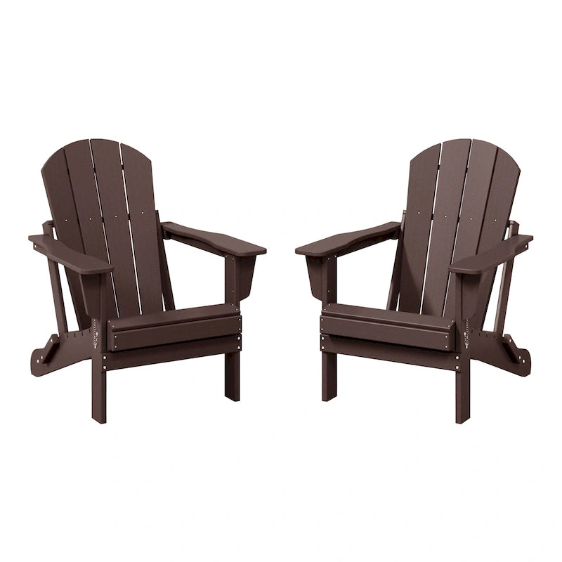 Chaises Adirondack pliantes d'extérieur Polytrends Laguna résistantes aux intempéries (lot de 2)