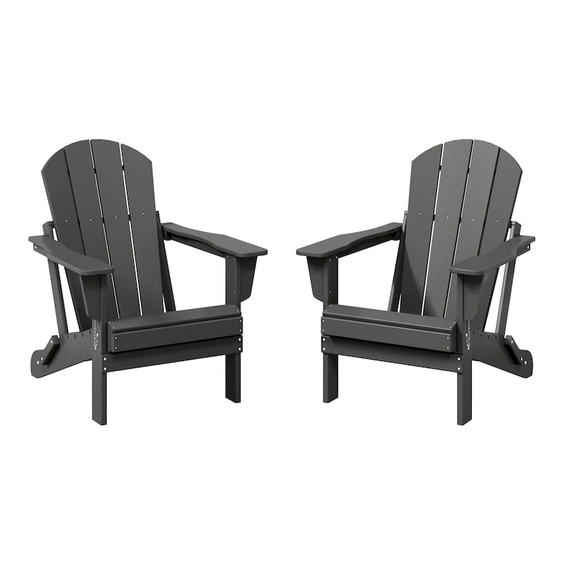 Chaises Adirondack pliantes d'extérieur Polytrends Laguna résistantes aux intempéries (lot de 2)