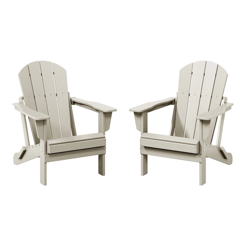 Chaises Adirondack pliantes d'extérieur Polytrends Laguna résistantes aux intempéries (lot de 2)