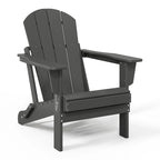 Ensemble de 2 chaises Adirondack pliantes résistantes aux intempéries - Matériau en polyéthylène, finition imitation bois - Sièges de patio extérieurs