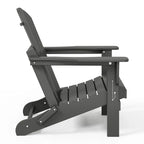 Ensemble de 2 chaises Adirondack pliantes résistantes aux intempéries - Matériau en polyéthylène, finition imitation bois - Sièges de patio extérieurs