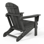 Ensemble de 2 chaises Adirondack pliantes résistantes aux intempéries - Matériau en polyéthylène, finition imitation bois - Sièges de patio extérieurs