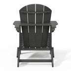 Ensemble de 2 chaises Adirondack pliantes résistantes aux intempéries - Matériau en polyéthylène, finition imitation bois - Sièges de patio extérieurs