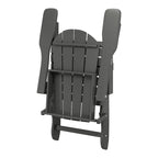 Ensemble de 2 chaises Adirondack pliantes résistantes aux intempéries - Matériau en polyéthylène, finition imitation bois - Sièges de patio extérieurs