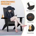 Ensemble de 2 chaises Adirondack HIPS tout temps - Porte-gobelets - Aspect bois - Résistantes aux UV et à l'eau - Capacité de charge : 159 kg