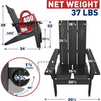 Ensemble de 2 chaises Adirondack HIPS tout temps - Porte-gobelets - Aspect bois - Résistantes aux UV et à l'eau - Capacité de charge : 159 kg