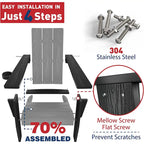 Ensemble de 2 chaises Adirondack HIPS tout temps - Porte-gobelets - Aspect bois - Résistantes aux UV et à l'eau - Capacité de charge : 159 kg