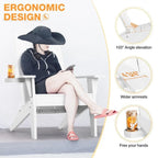 Ensemble de 2 chaises Adirondack HIPS tout temps - Porte-gobelets - Aspect bois - Résistantes aux UV et à l'eau - Capacité de charge : 159 kg