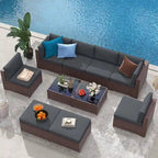 Ensemble de canapés d'angle en osier 10 pièces