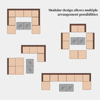 Ensemble de canapés d'angle en osier 10 pièces