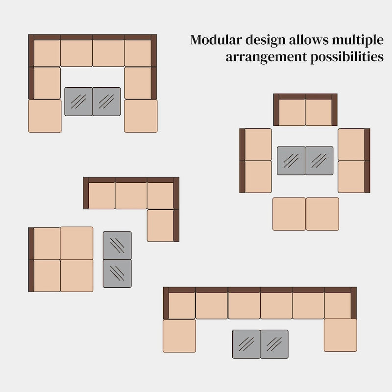 Ensemble de canapés d'angle en osier 10 pièces