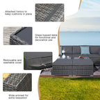 Ensemble de canapés d'angle en osier 10 pièces