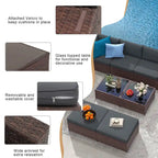 Ensemble de canapés d'angle en osier 10 pièces