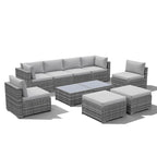 Ensemble de canapés d'angle en osier 10 pièces