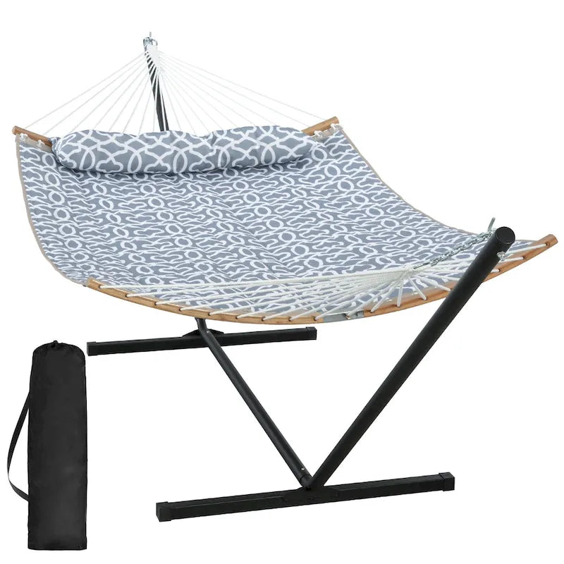 Hamac d'extérieur 2 places avec support et oreiller