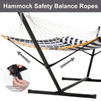 Hamac d'extérieur 2 places avec support et oreiller