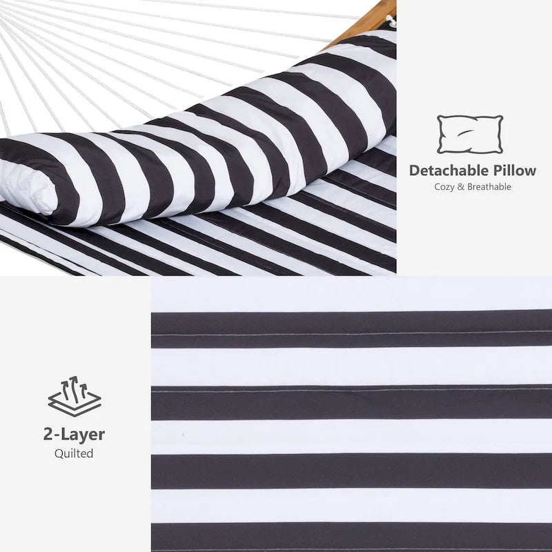 Hamac d'extérieur 2 places avec support et oreiller