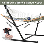 Hamac d'extérieur 2 places avec support et oreiller