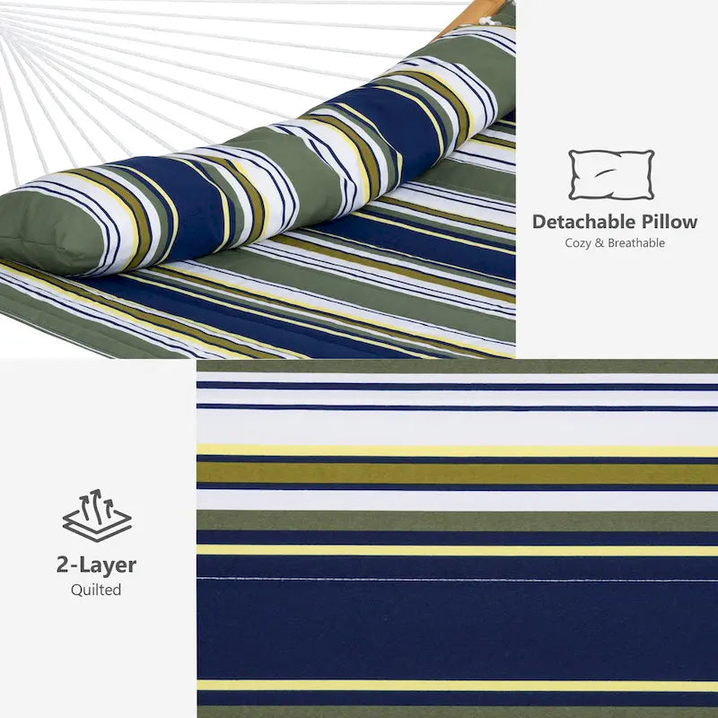 Hamac d'extérieur 2 places avec support et oreiller