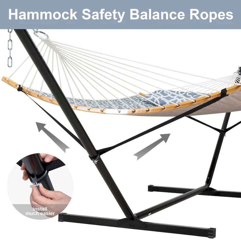 Hamac d'extérieur 2 places avec support et oreiller