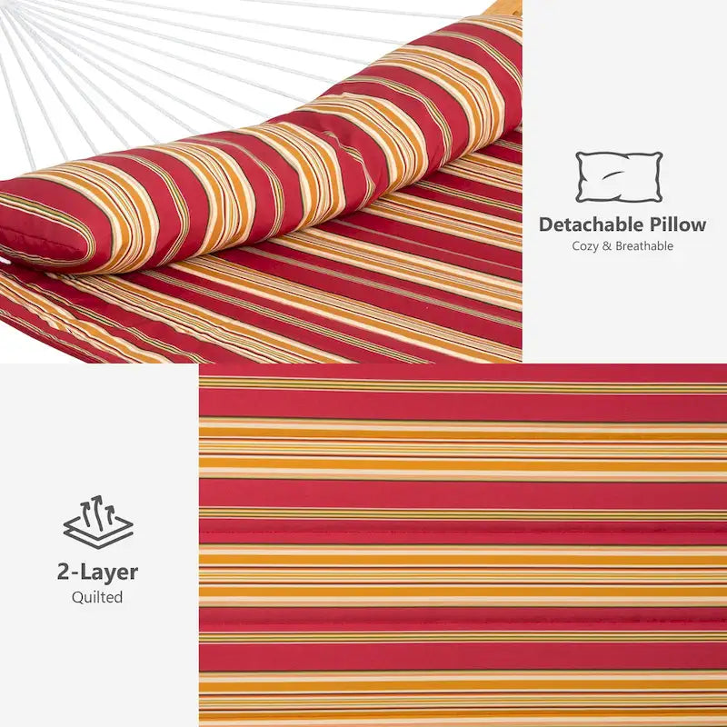 Hamac d'extérieur 2 places avec support et oreiller