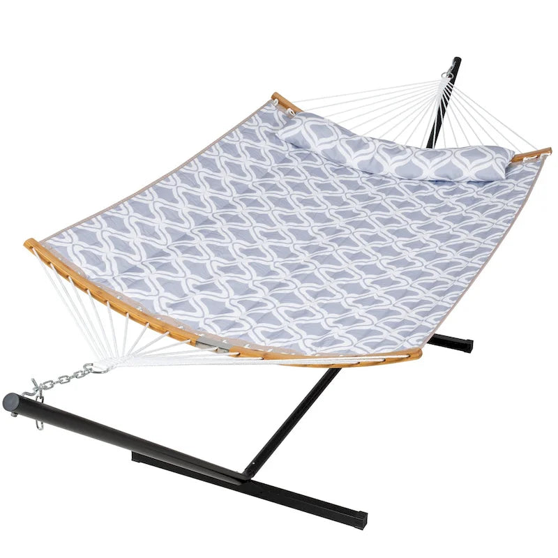 Hamac d'extérieur 2 places avec support et oreiller