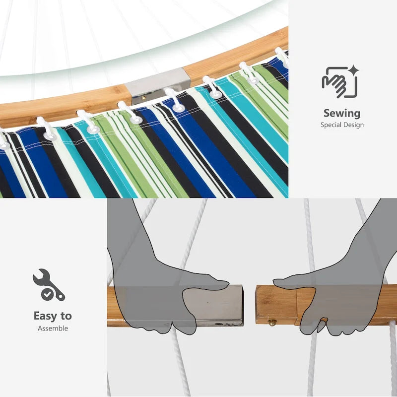 Hamac d'extérieur 2 places avec support et oreiller