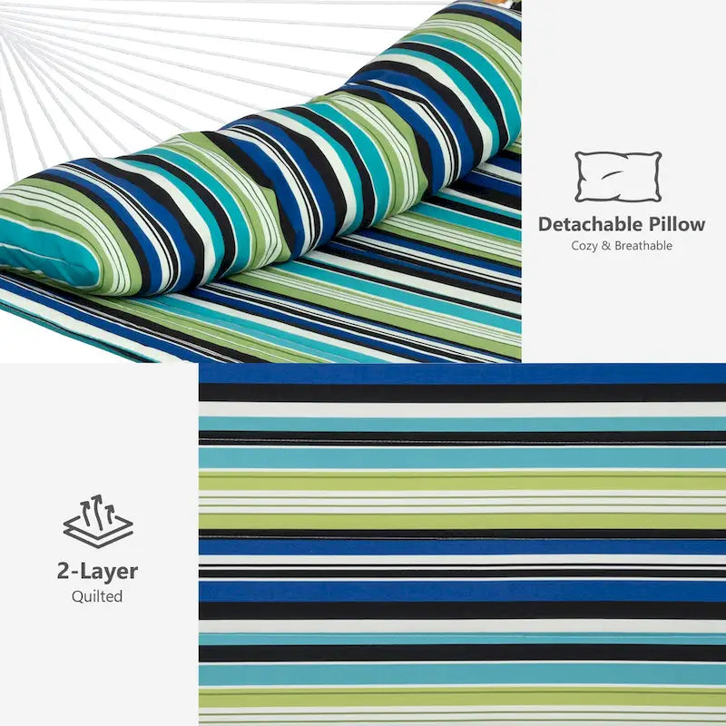 Hamac d'extérieur 2 places avec support et oreiller