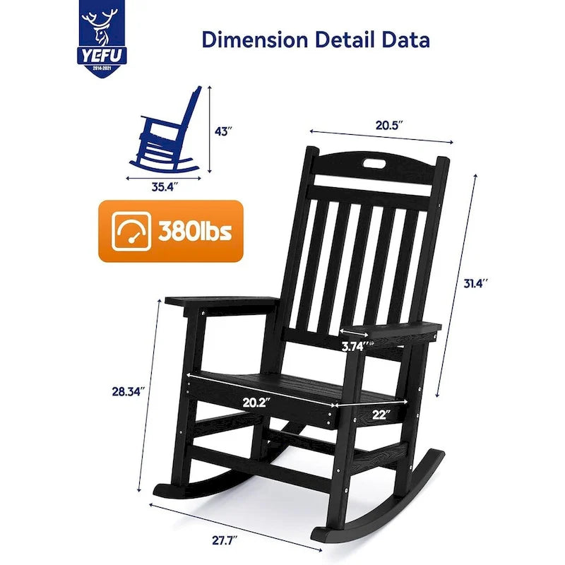 Fauteuil à bascule d'extérieur tout temps WINSOON, lot de 2